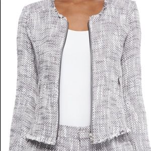 Joie Collis Tweed Fringe Blazer, Size L